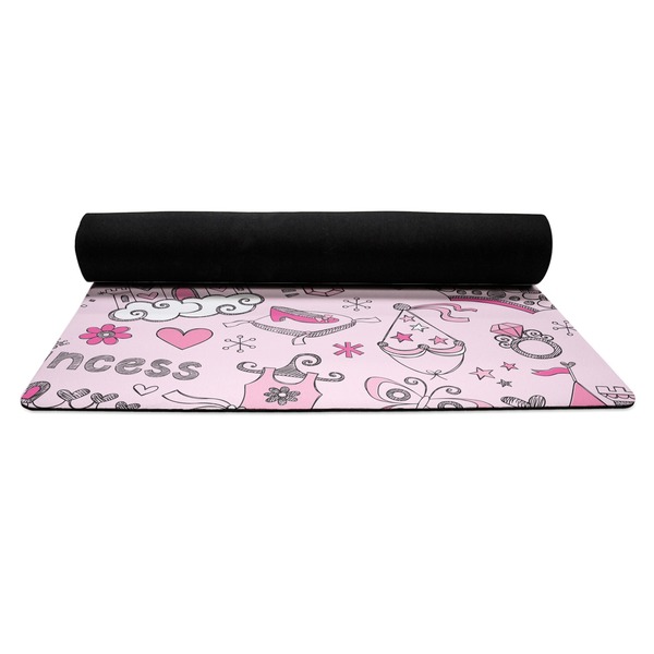 Princess Yoga Mat Rolled up Black Rubber Backing