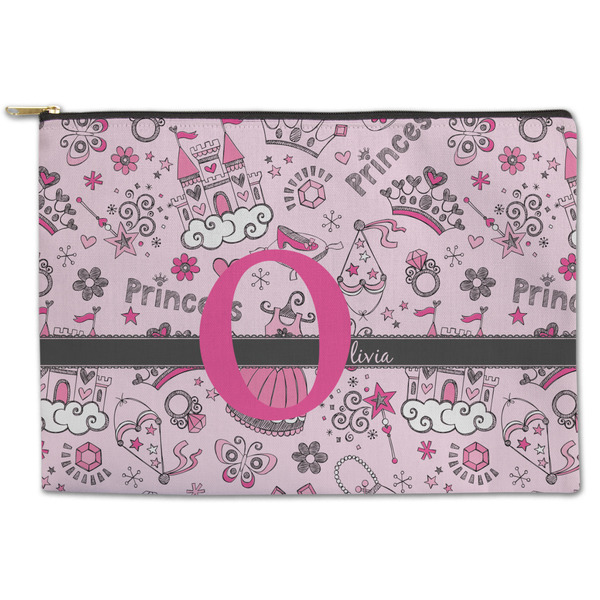 Custom Princess Zipper Pouch - Large - 12.5"x8.5" (Personalized)