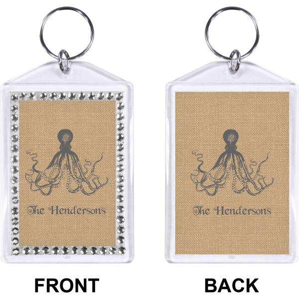 Octopus & Burlap Bling Keychain (Front + Back)