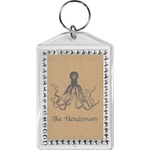 Octopus & Burlap Print Bling Keychain (Personalized)