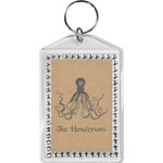 Octopus & Burlap Print Bling Keychain (Personalized)