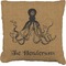 Octopus & Burlap Print Faux-Linen Throw Pillow 16" (Personalized)