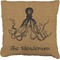 Octopus & Burlap Print Faux-Linen Throw Pillow 18" (Personalized)