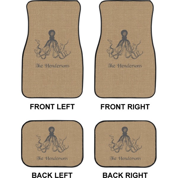 Octopus & Burlap Car Floor Mats Set (2F + 2B)