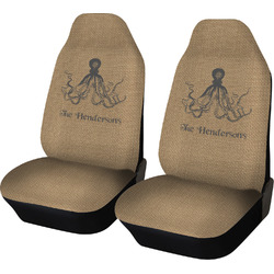 Octopus & Burlap Print Car Seat Covers (Set of Two) (Personalized)