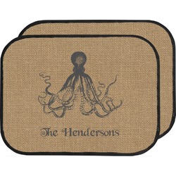 Octopus & Burlap Print Car Floor Mats (Back Seat) (Personalized)