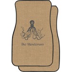 Octopus & Burlap Print Car Floor Mats (Front Seat) (Personalized)