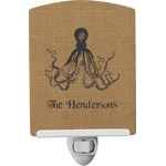 Octopus & Burlap Print Ceramic Night Light (Personalized)