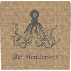 Octopus & Burlap Print Ceramic Tile Hot Pad (Personalized)