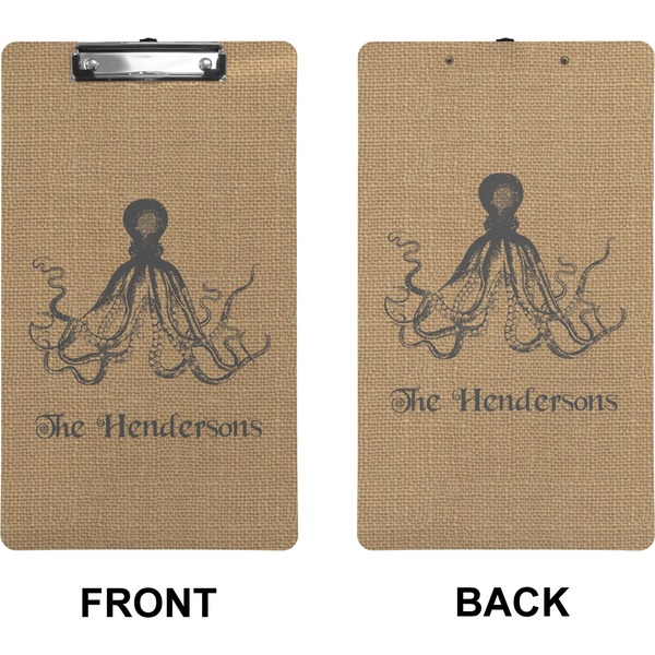 Octopus & Burlap Clipboard (Legal) (Front + Back)
