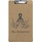 Octopus & Burlap Print Clipboard (Legal Size) (Personalized)