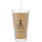 Octopus & Burlap Print Double Wall Tumbler with Straw (Personalized)