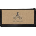 Octopus & Burlap Print Canvas Checkbook Cover (Personalized)