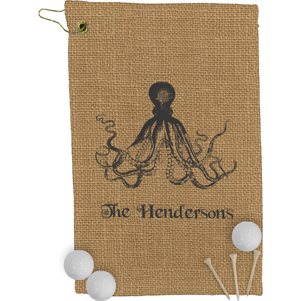 Octopus & Burlap Golf Towel (Personalized)