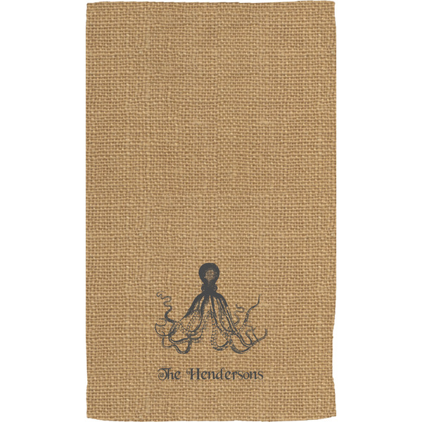 Octopus & Burlap Hand Towel (Personalized) Full