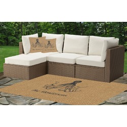 Octopus & Burlap Print Indoor / Outdoor Rug - Custom Size w/ Name or Text