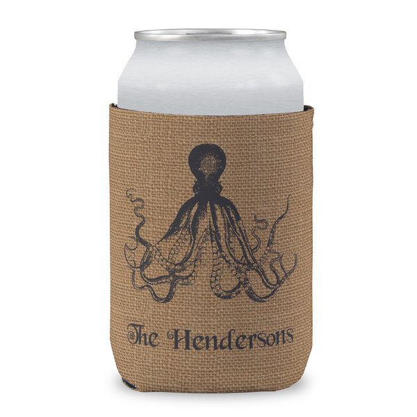 Octopus & Burlap Print Can Sleeve