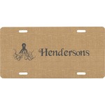 Octopus & Burlap Print Front License Plate (Personalized)