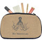 Octopus & Burlap Print Makeup / Cosmetic Bag - Medium (Personalized)