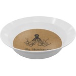 Octopus & Burlap Print Melamine Bowl (Personalized)