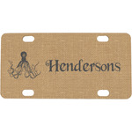 Octopus & Burlap Print Mini / Bicycle License Plate (4 Holes) (Personalized)