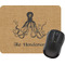 Octopus & Burlap Print Rectangular Mouse Pad