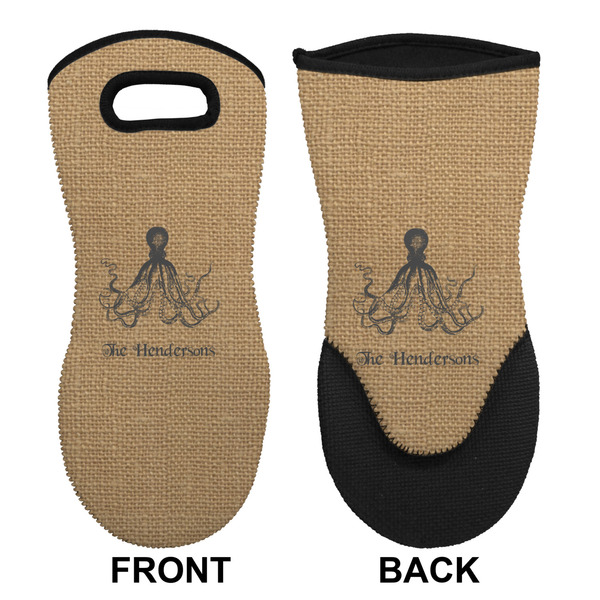 Octopus & Burlap Neoprene Oven Mitt (Front & Back)