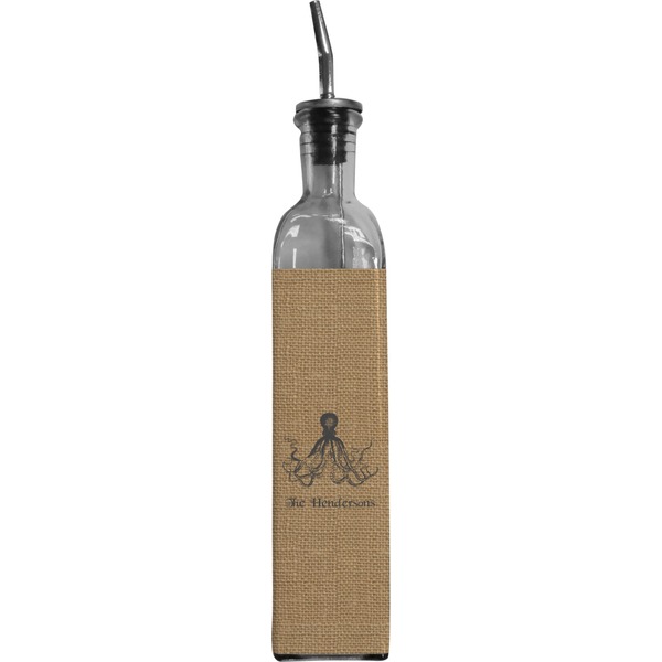 Custom Octopus & Burlap Print Oil Dispenser Bottle (Personalized)