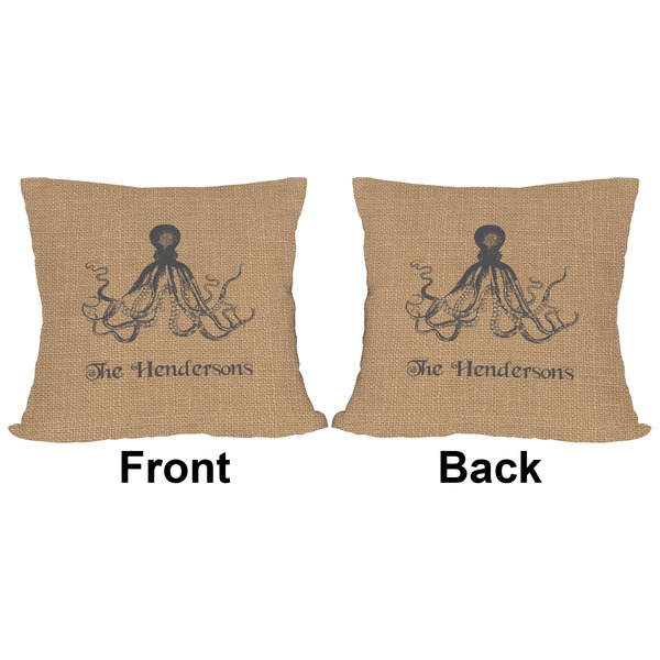 Octopus & Burlap Outdoor Pillow - 16x16