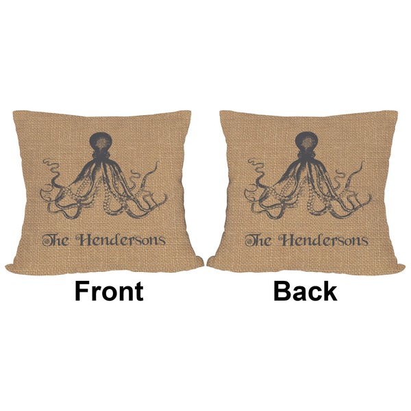 Octopus & Burlap Outdoor Pillow - 20x20