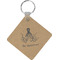 Octopus & Burlap Print Diamond Plastic Keychain w/ Name or Text