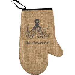 Octopus & Burlap Print Oven Mitt (Personalized)