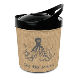Octopus & Burlap Print Plastic Ice Bucket (Personalized)