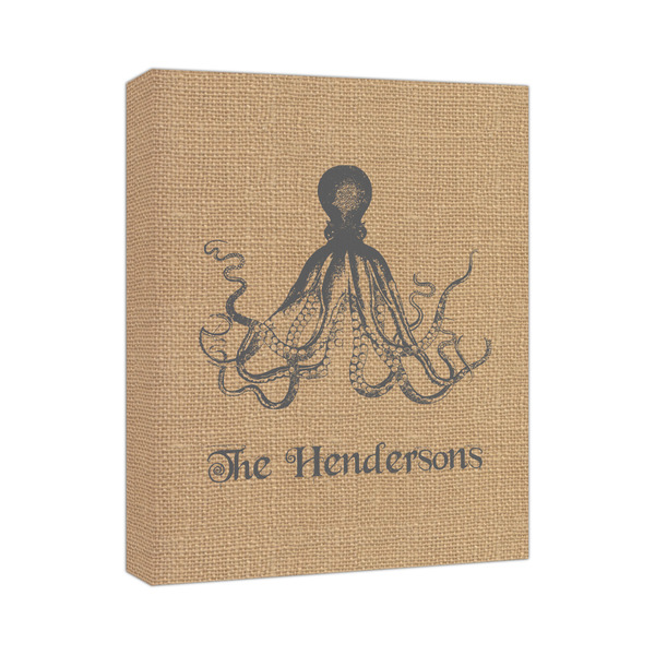 Custom Octopus & Burlap Print Canvas Print - 11x14 (Personalized)