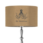 Octopus & Burlap Print 12" Drum Lamp Shade - Fabric (Personalized)