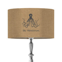 Octopus & Burlap Print 12" Drum Lamp Shade - Fabric (Personalized)