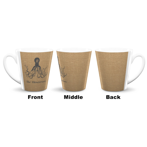 Octopus & Burlap Print 12 Oz Latte Mug - Approval