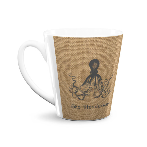 Octopus & Burlap Print 12 Oz Latte Mug - Front