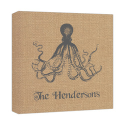 Octopus & Burlap Print Canvas Print - 12x12 (Personalized)