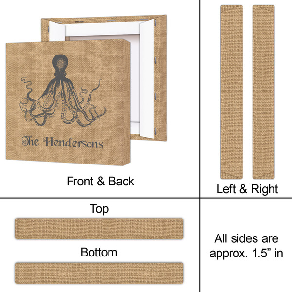 Octopus & Burlap Print 12x12 - Canvas Print - Approval