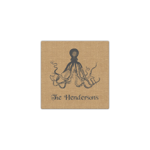 Octopus & Burlap Print 12x12 - Canvas Print - Front View