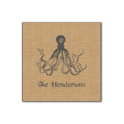 Octopus & Burlap Print Wood Print - 12x12 (Personalized)