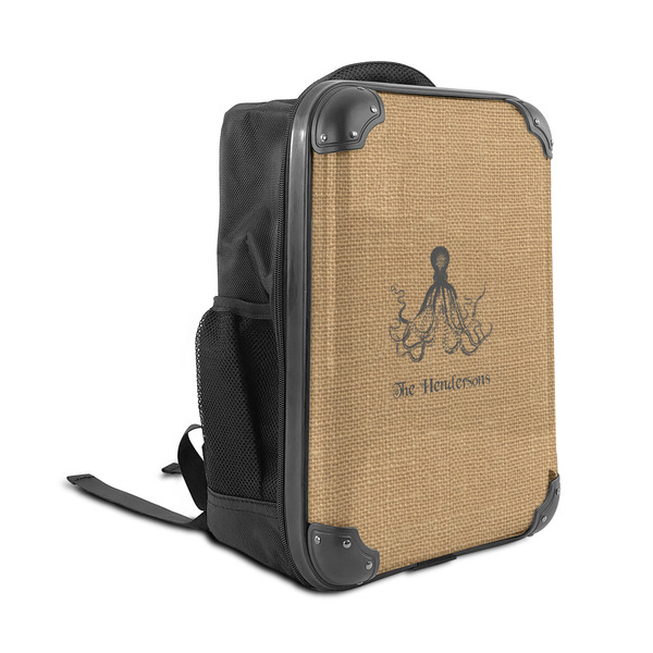 Octopus & Burlap Print 15" Backpack - ANGLE VIEW