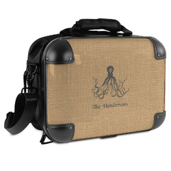 Octopus & Burlap Print Hard Shell Briefcase (Personalized)