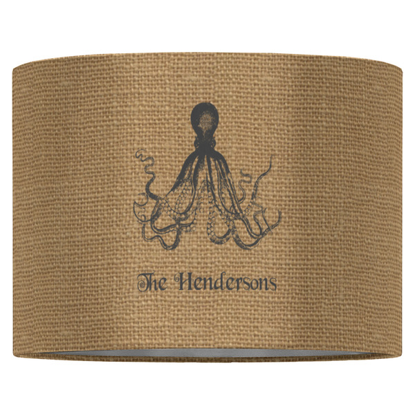 Octopus & Burlap Print 16" Drum Lampshade - FRONT (Fabric)