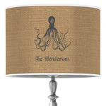 Octopus & Burlap Print 16" Drum Lamp Shade - Poly-film (Personalized)