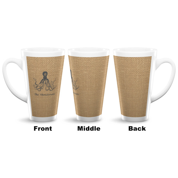 Octopus & Burlap Print 16 Oz Latte Mug - Approval