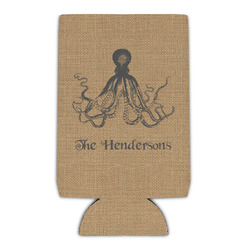 Octopus & Burlap Print Can Cooler (Personalized)