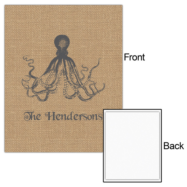 Octopus & Burlap Print 16x20 - Matte Poster - Front & Back