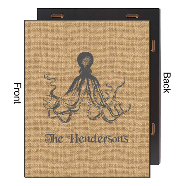 Octopus & Burlap Print 16x20 Wood Print - Front & Back View
